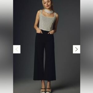 Maeve The Collette Pant Black Size 33 Patch Pockets Wide Leg